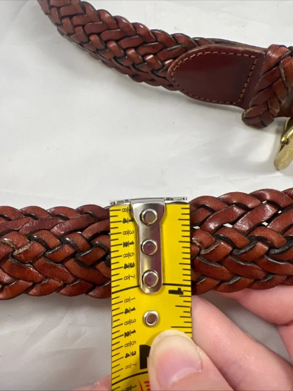 Vintage Coach Women's Braided Belt British Tan Leather Brass Buckle 32” 80 cm